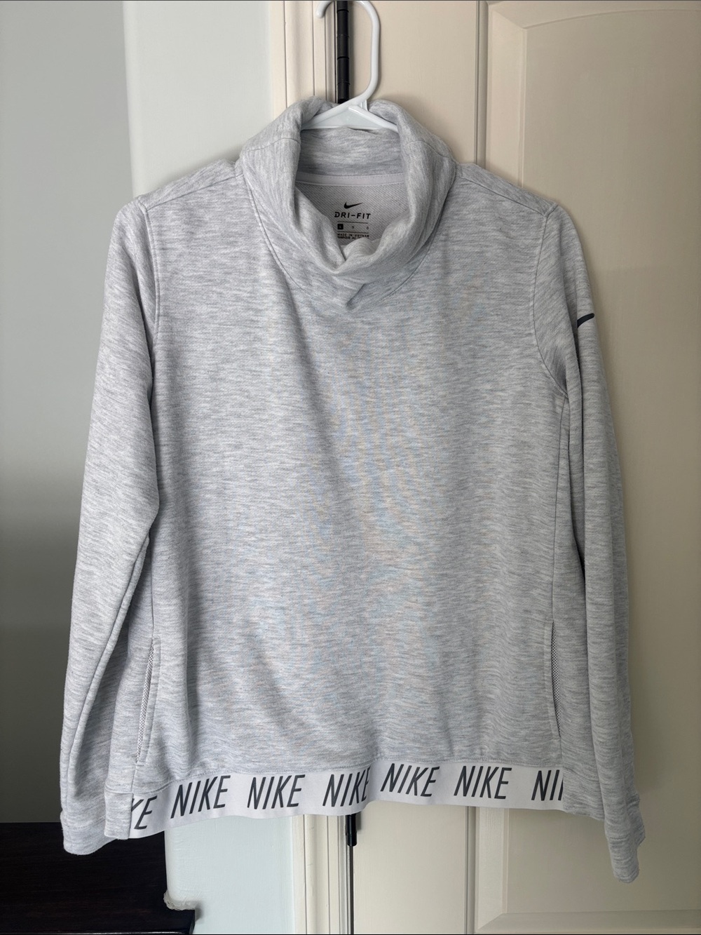 Nike Women’s Light Heather Gray Cowl Neck Sweatshirt